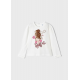 CAMISETA MANGA LARGA NIÑA REF 4004 CRUDO-ORQUIDEA
