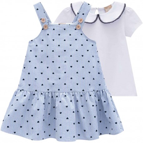 JARDINERA + BLUSA NIÑA REF 14959 AZUL