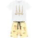 CONJUNTO MILON NIÑO REF 15095 BLANCO-AMARILLO