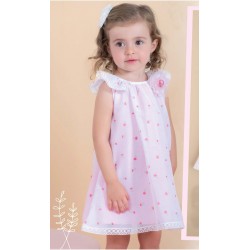VESTIDO BORDINO NIÑA REF 6013 ROSADO