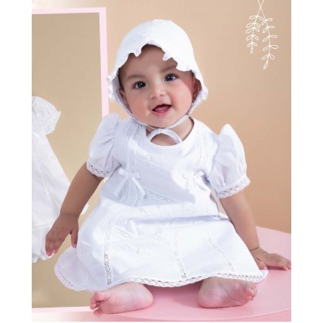 VESTIDO BORDINO NIÑA REF 6000 BLANCO