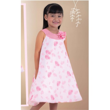 VESTIDO BORDINO NIÑA REF 6038 ROSADO