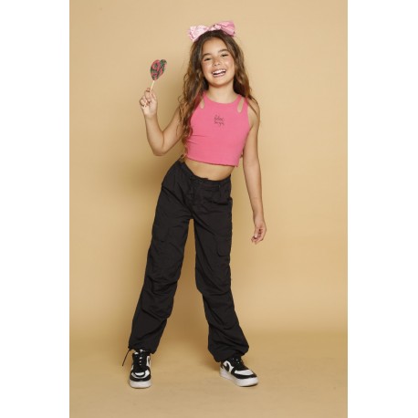 CROP TOP NIÑA REF 6265  FUCSIA