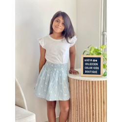 FALDA ZIPPY REF 23010 RAYAS CELESTE