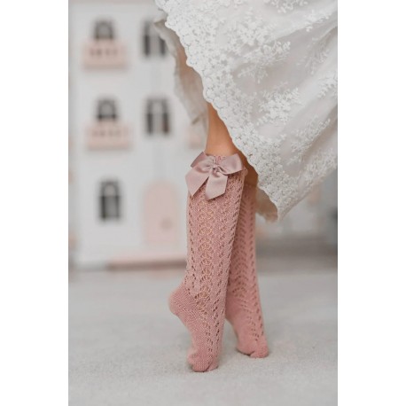 MEDIAS ALTAS ESPAÑOLAS CEREMONIALES REF 2519/2 ROSA PALO