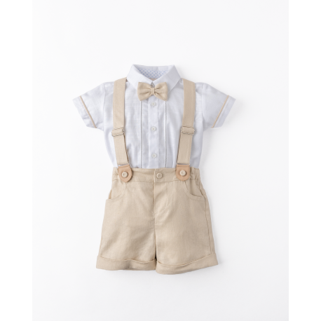 CONJUNTO NIÑO REF 1359 BEIGE-BLANCO