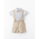 CONJUNTO NIÑO REF 1359 BEIGE-BLANCO