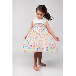 VESTIDO NIÑA REF 6217 BOLITAS DE COLORES