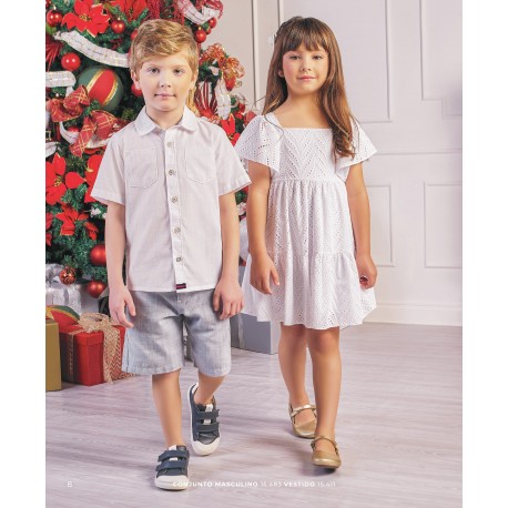 VESTIDO NIÑA REF 15411 BLANCO