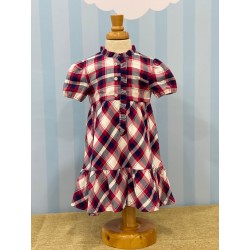 VESTIDO CUADROS NIÑA REF 2954 ROJO
