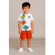 CONJUNTO NIÑO REF 303-24008 BLANCO-NARANJA