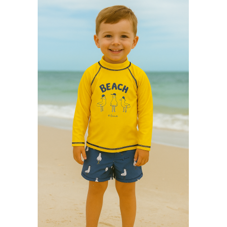 CONJUNTO BABY NIÑO PLAYERO REF 703-24005 AMARILLO