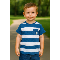 CAMISETA BABY NIÑO REF 303-24015 BLANCO-AZUL