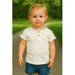 BLUSA RIB BABY NIÑA REF 303-24011 CRUDO