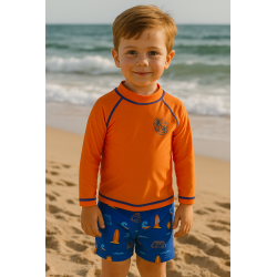 CONJUNTO PLAYERO NIÑO REF 602-24005 NARANJA