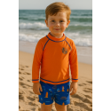 CONJUNTO PLAYERO NIÑO REF 602-24005 NARANJA