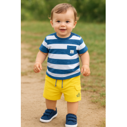 CONJUNTO BABY NIÑO REF 303-24015 AZUL-AMARILLO