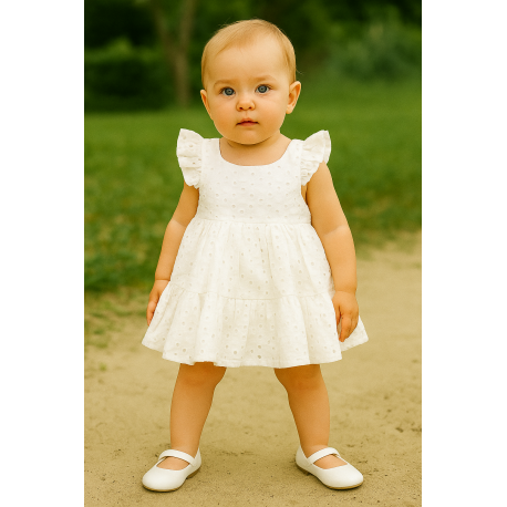 VESTIDO OJALILLO REF 501-24010 BLANCO