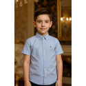 CAMISA REF 6910 AZUL PUNTOS BLANCOS