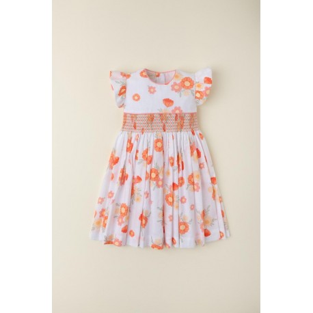 VESTIDO BORDINO NIÑA REF 6300 NARANJA