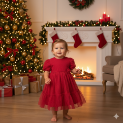 VESTIDO TUL  BABY NIÑA REF 2971 ROJO