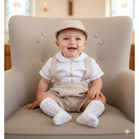 CONJUNTO BORDINO NIÑO REF 1423 BEIGE