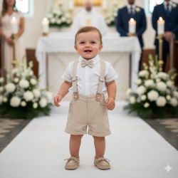 CONJUNTO NIÑO REF 1359 BEIGE-BLANCO