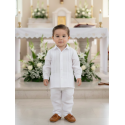 CONJUNTO GUAYABERA NIÑO REF 1197-1 BLANCO