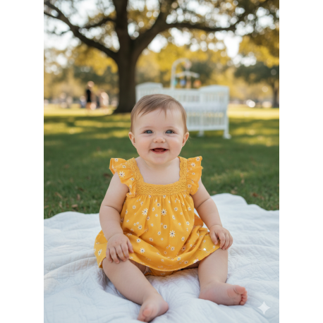 VESTIDO BABY NIÑA REF 318-7022AL AMARILLO
