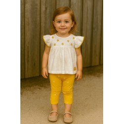 CONJUNTO BABY NIÑA REF 318-1013 BLANCO-AMARILLO