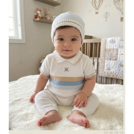 AJUAR NIÑO JUMPER + GORRO REF 000 AZUL