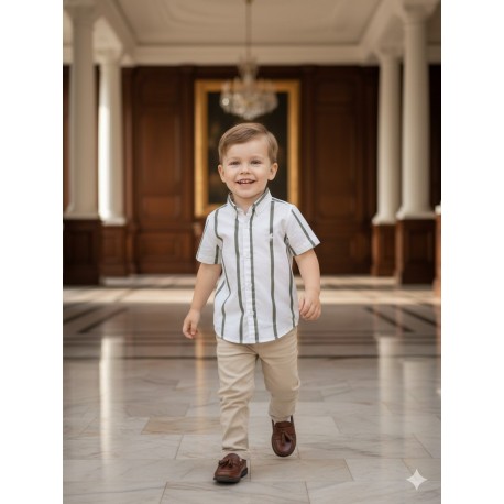 CAMISA REF 6945 RAYAS OLIVA