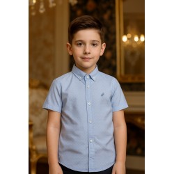 CAMISA REF 6910 AZUL PUNTOS BLANCOS