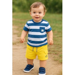 CONJUNTO BABY NIÑO REF 303-24015 AZUL-AMARILLO