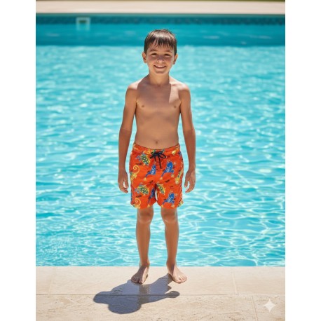 BERMUDA PLAYERA NIÑO REF 702-24002 NARANJA