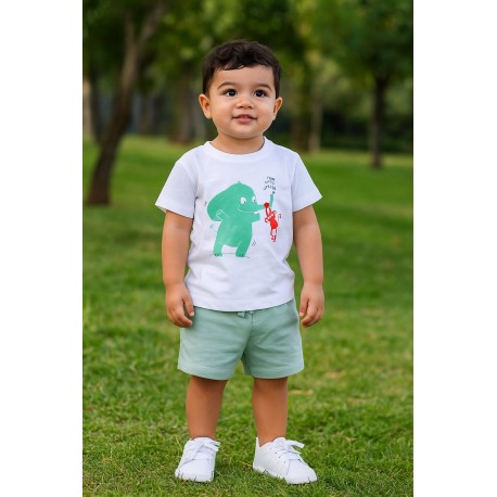 CONJUNTO BABY NIÑO REF 602-24005 BLANCO-VERDE