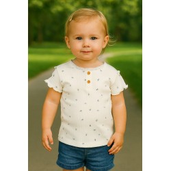 BLUSA RIB BABY NIÑA REF 303-24011 CRUDO