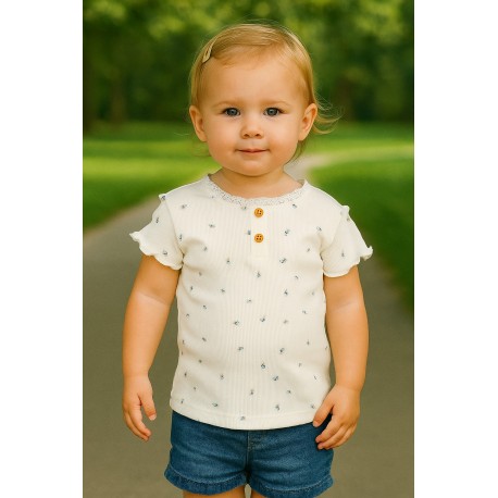 BLUSA RIB BABY NIÑA REF 303-24011 CRUDO