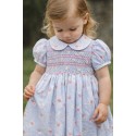 VESTIDO BORDINO NIÑA REF 6294 CELESTE