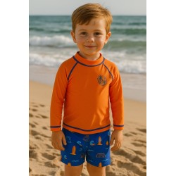 CONJUNTO PLAYERO NIÑO REF 602-24005 NARANJA