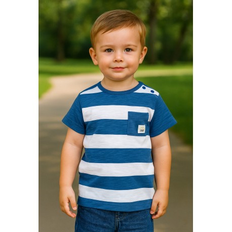CAMISETA BABY NIÑO REF 303-24015 BLANCO-AZUL
