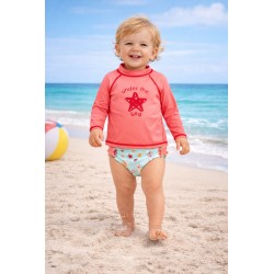 CONJUNTO PLAYERO NIÑA REF 704-24003 CORAL