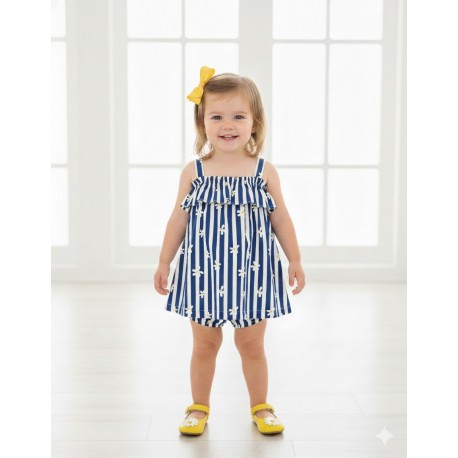 VESTIDO NIÑA REF 501-24013 AZUL RAYAS
