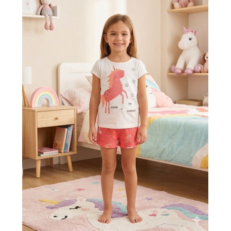 PIJAMA NIÑA REF 316-P000 CRUDO-FRESA