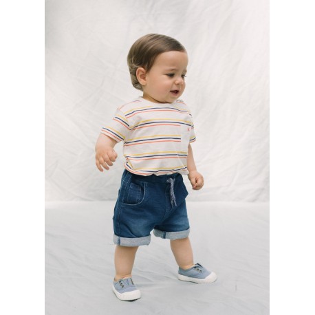 CAMISETA BABY NIÑO REF 317-1025 CRUDO-RAYAS