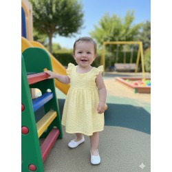 VESTIDO OJALILLO REF 501-24010 AMARILLO