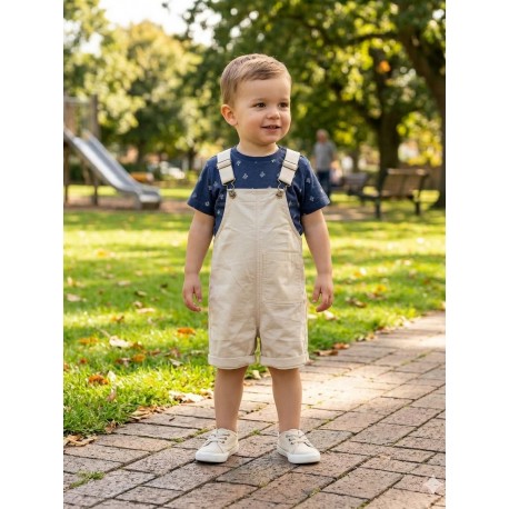 BRAGA + CAMISETA ZIPPY REF 23009 AZUL-BEIGE