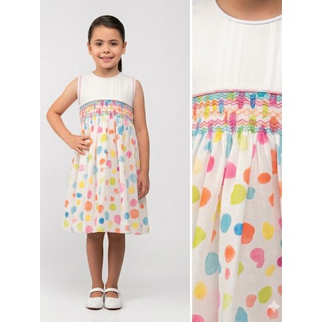VESTIDO NIÑA REF 6217 BOLITAS DE COLORES