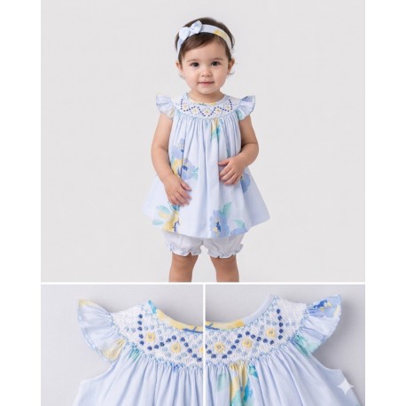 VESTIDO BORDINO NIÑA REF 6158 AZUL-MORADO