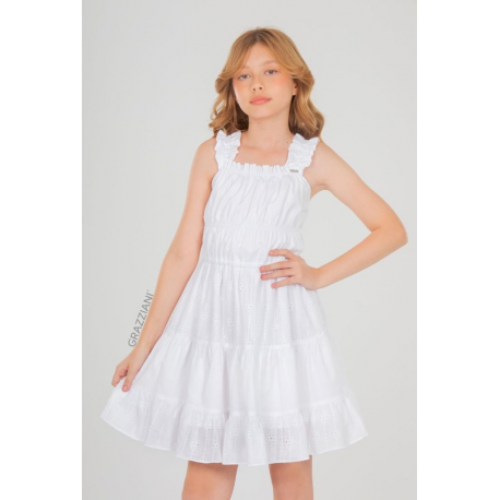 VESTIDO NIÑA REF 7113 BLANCO